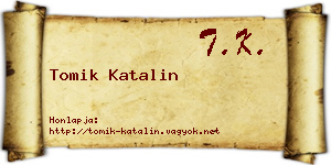 Tomik Katalin névjegykártya